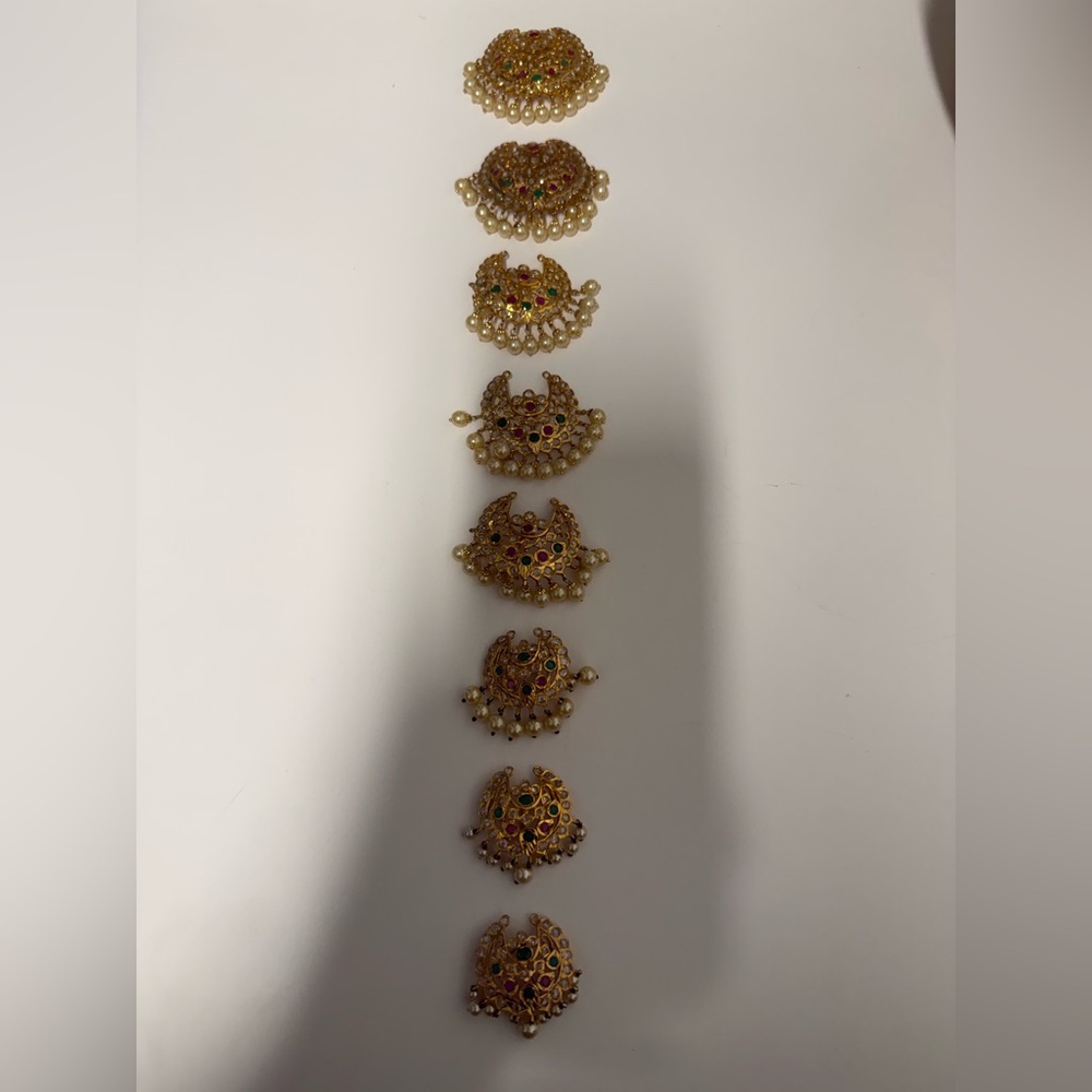 Set of 8 1 gram gold indian hair Jewellery- jada billalu.